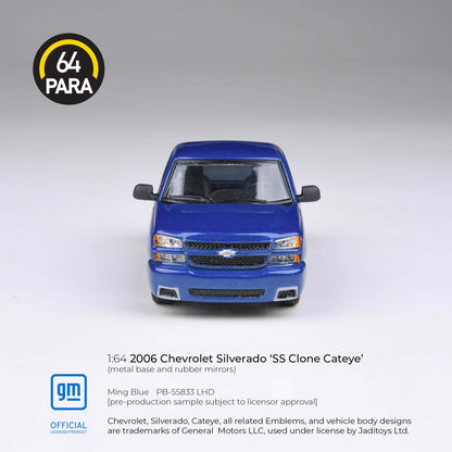 Chevrolet Silverado SS Clone Cateye 2006 Ming Blue 1:64 Scale Diecast Collectible