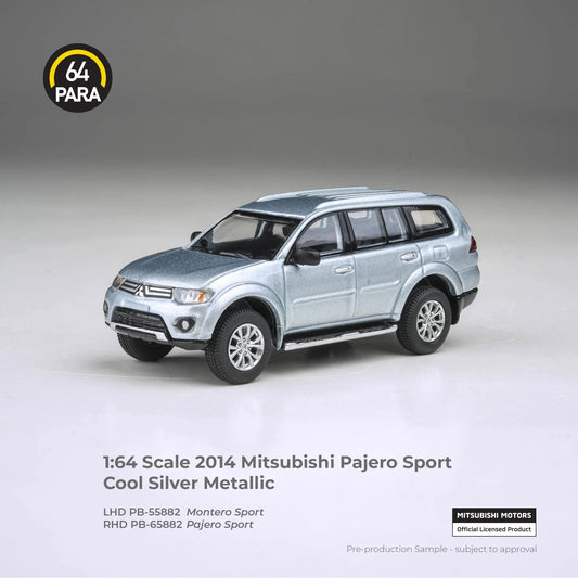 *PRE-ORDER* Mitsubishi Pajero Sport Cool 2014, 1:64 Scale (Silver Metallic) collectible diecast model at Poketwheels