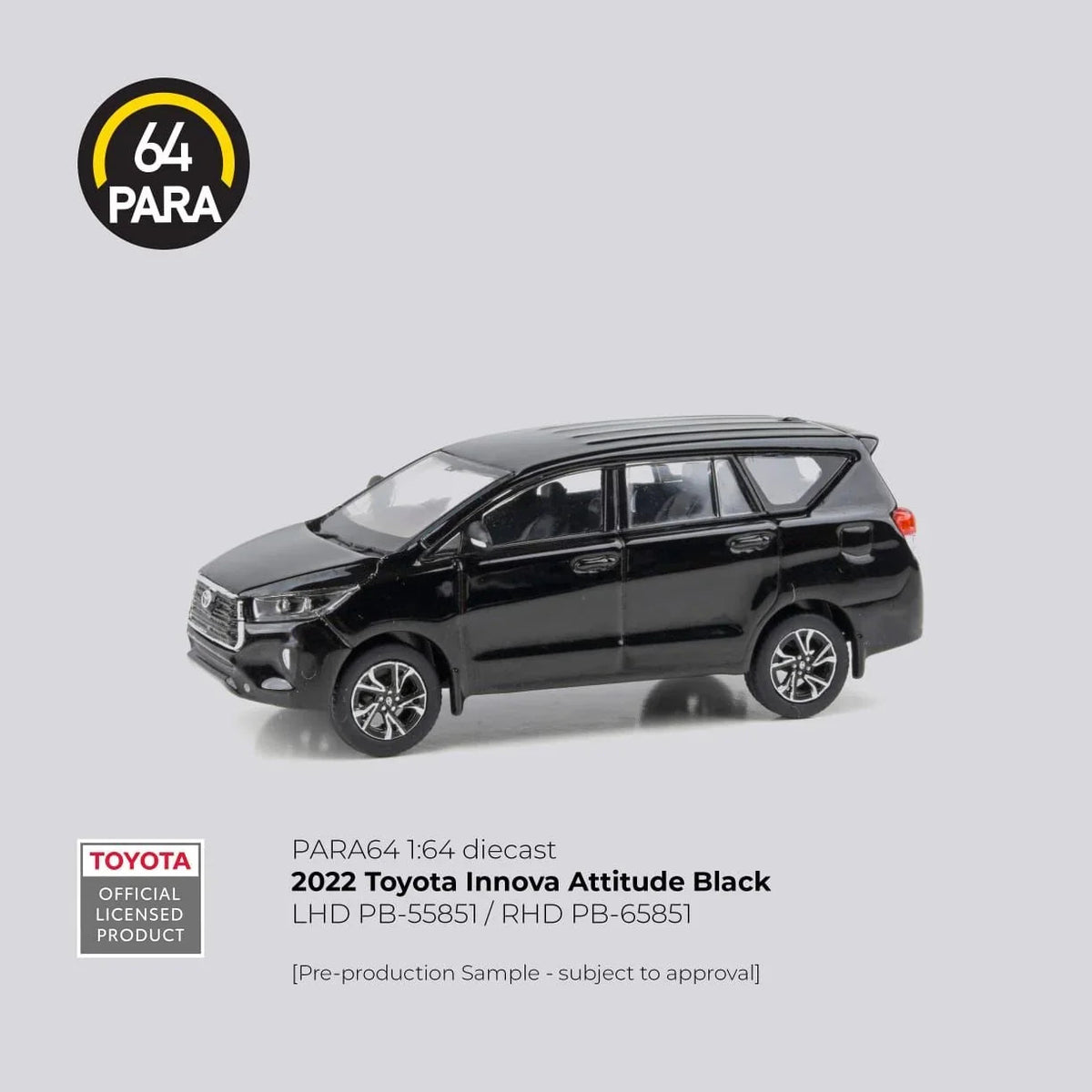 Toyota Innova 2022, 1:64 Scale (Attitude Black) collectible diecast model at Poketwheels