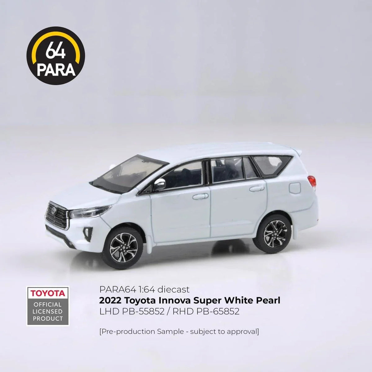 Toyota Innova 2022, 1:64 Scale (Super White Pearl) collectible diecast model at Poketwheels