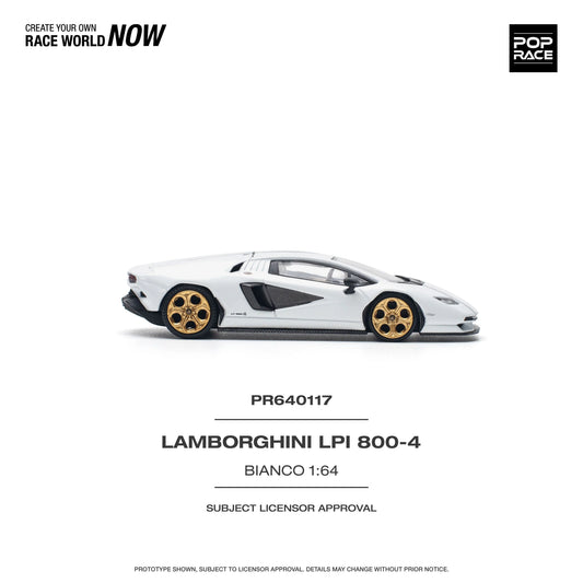 Premium scale model car for display – *PRE-ORDER* Lamborghini LPI 800-4 Bianco, 1:64 Scale (White) Collectible