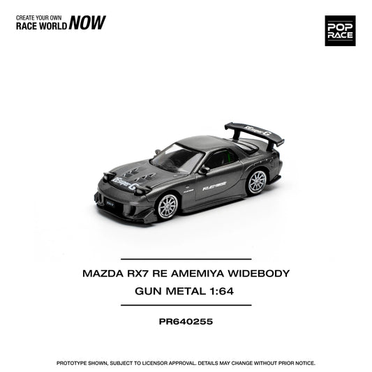 Premium scale model car for display – *PRE-ORDER* Mazda RX7 RE Amemiya, 1:64 Scale (Black) Collectible