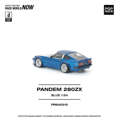 POPRACE Pandem Nissan 280ZX Blue 1:64 Scale Diecast Model (Pre-Order)