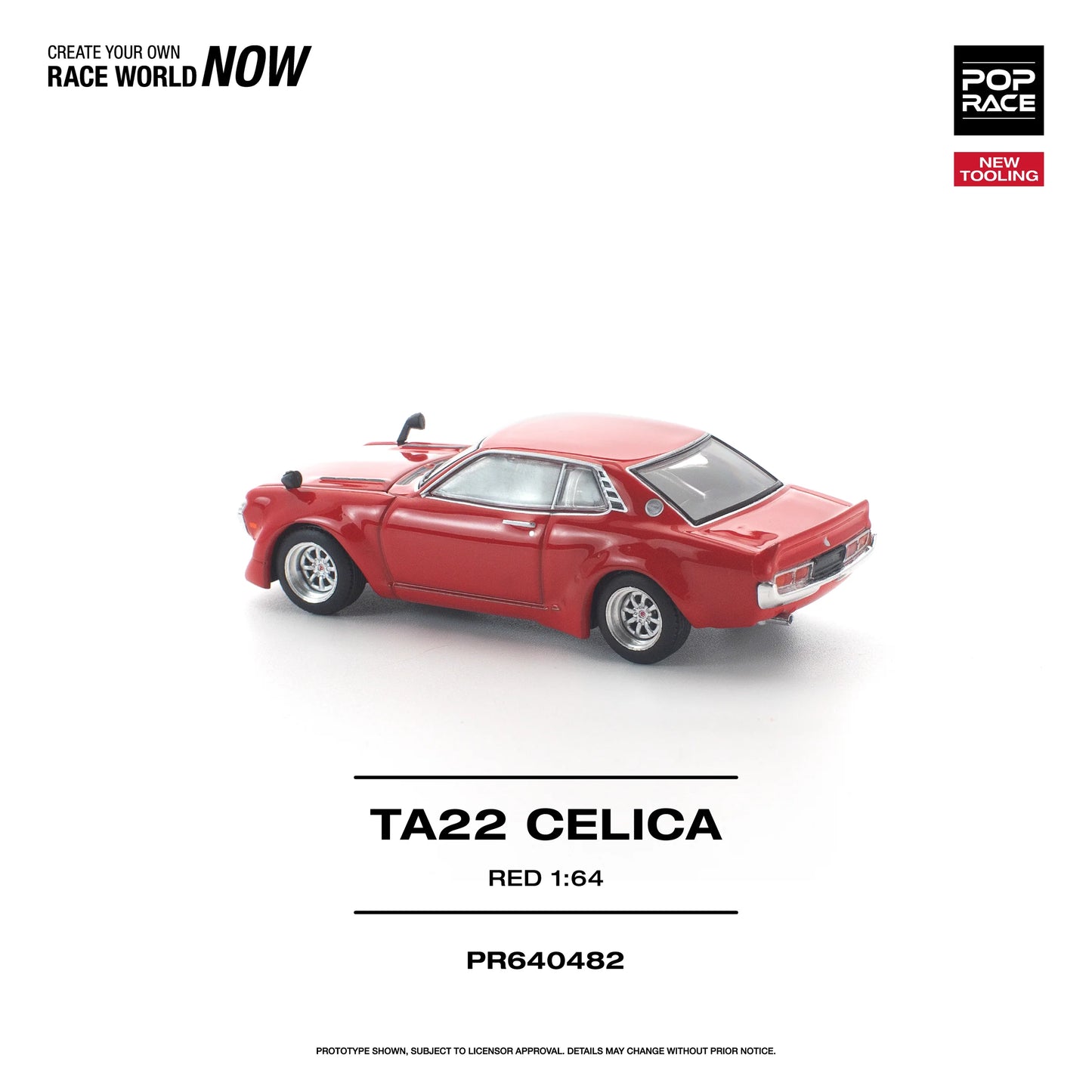 POPRACE Toyota Celica TA22 New Tooling Red 1:64 Scale Diecast Model (Pre-Order)