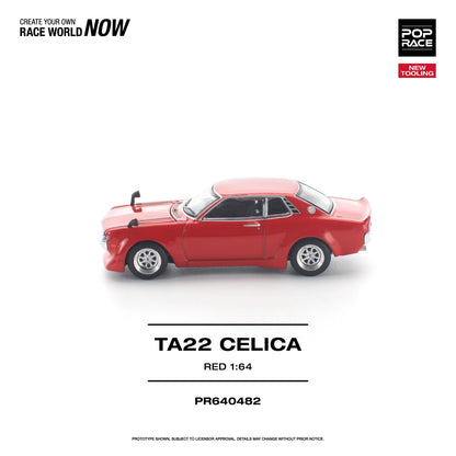 POPRACE Toyota Celica TA22 New Tooling Red 1:64 Scale Diecast Model (Pre-Order)