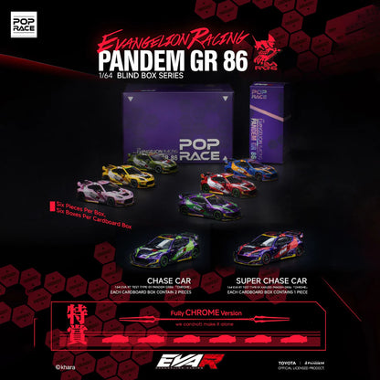 POPRACE Racing Pandem GR86 Blind Box Series 1:64 Scale Diecast Model (Random 1 of 6 Cars) – Pre-Order
