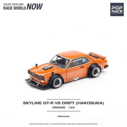 POPRACE Skyline GT-R V8 Drift (KENMERI), 1:64 Scale