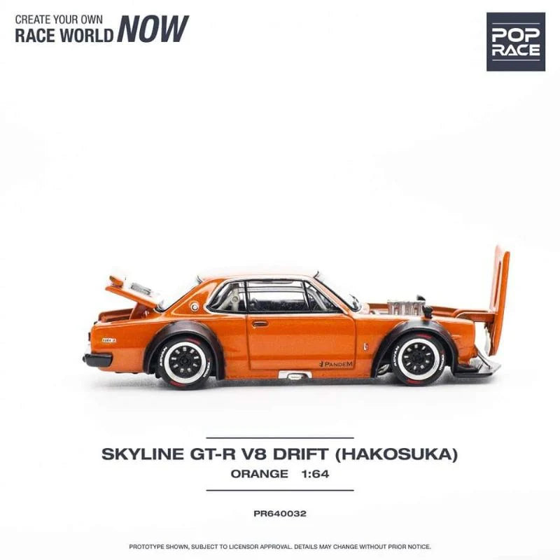POPRACE Skyline GT-R V8 Drift (KENMERI), 1:64 Scale