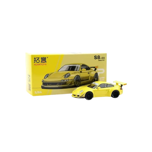 POPRACE Porsche RWB 997, 1:64 Scale (Yellow)