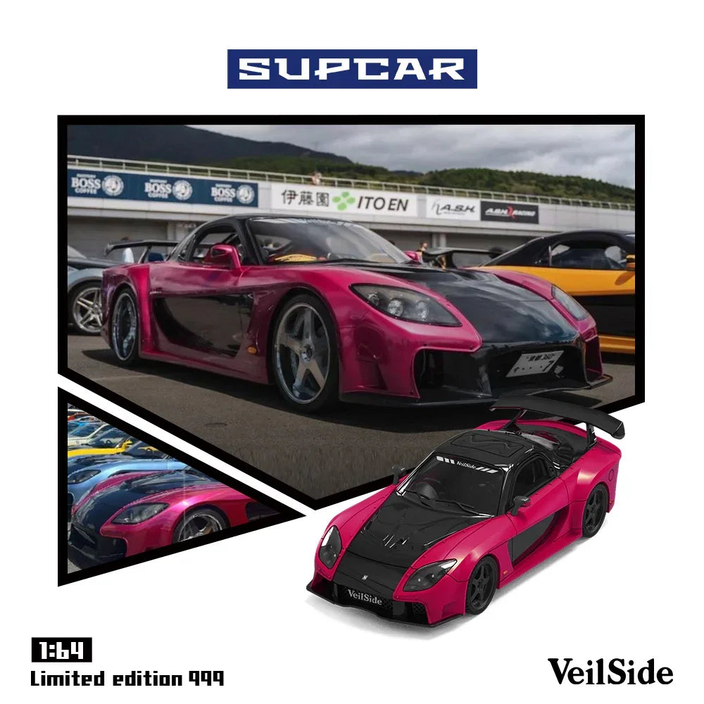 SC-RX-7 Veilside(Limited Edition 999), 1:64 Scale (Rose Red) collectible diecast model at Poketwheels