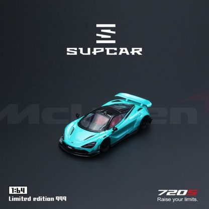 Premium scale diecast model car  – SupCar McLaren 720S alloy car model, 1:64 scale (Cyan Blue) Collectible