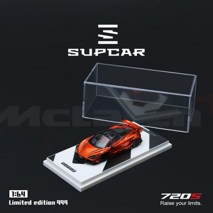 Premium scale diecast model car  – SupCar McLaren 720S alloy car model, 1:64 Scale (Bright Orange) Collectible