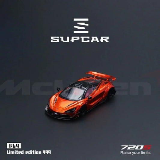 SupCar McLaren 720S alloy car model, 1:64 Scale (Bright Orange) collectible diecast model at Poketwheels