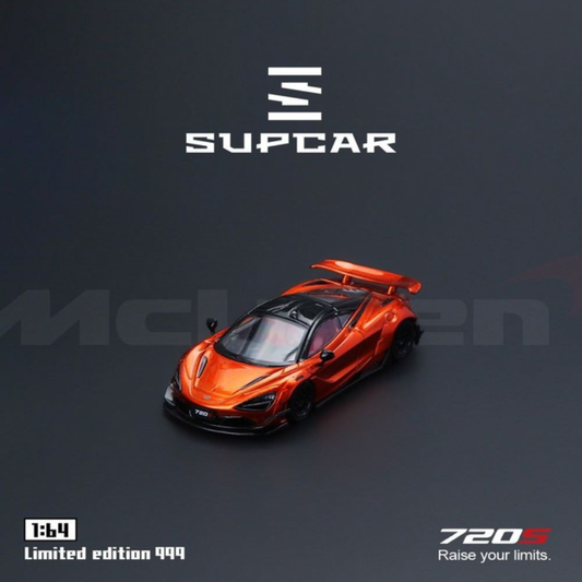 Premium scale diecast model car  – SupCar McLaren 720S alloy car model, 1:64 Scale (Bright Orange) Collectible