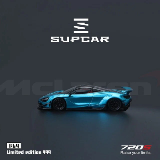 Premium scale diecast model car  – SupCar McLaren 720S alloy car model, 1:64 Scale (Bright Blue) Collectible