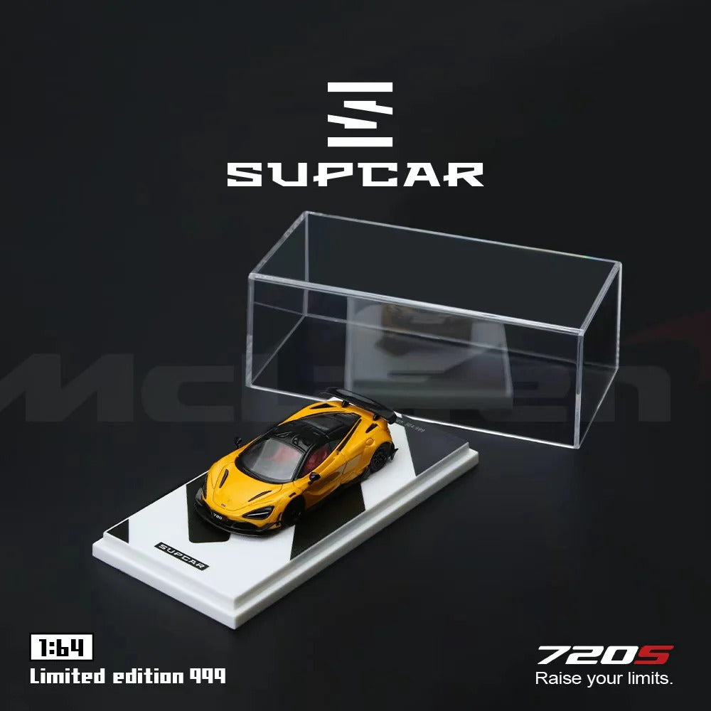 Premium scale diecast model car  – SupCar McLaren 720S alloy car model, 1:64 Scale (Yellow) Collectible