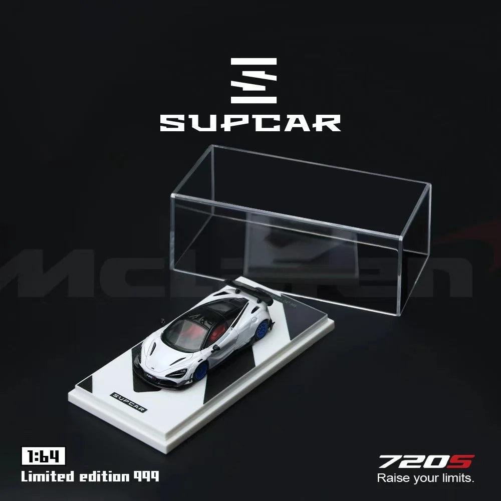 Premium scale diecast model car  – SupCar McLaren 720S alloy car model, 1:64 Scale (White) Collectible