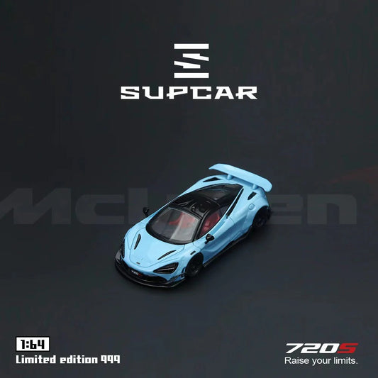 Premium scale diecast model car  – SupCar McLaren 720S alloy car model, 1:64 Scale (Blue) Collectible