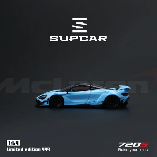 Premium scale diecast model car  – SupCar McLaren 720S alloy car model, 1:64 Scale (Blue) Collectible