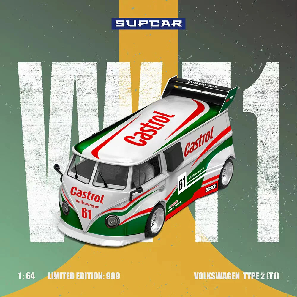 PRE-ORDER Time Micro Volkswagen T1 Castrol No.61 Limited Edition 999 pcs 1:64 Scale Diecast Model