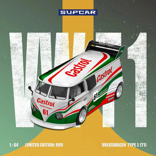 PRE-ORDER Time Micro Volkswagen T1 Castrol No.61 Limited Edition 999 pcs 1:64 Scale Diecast Model