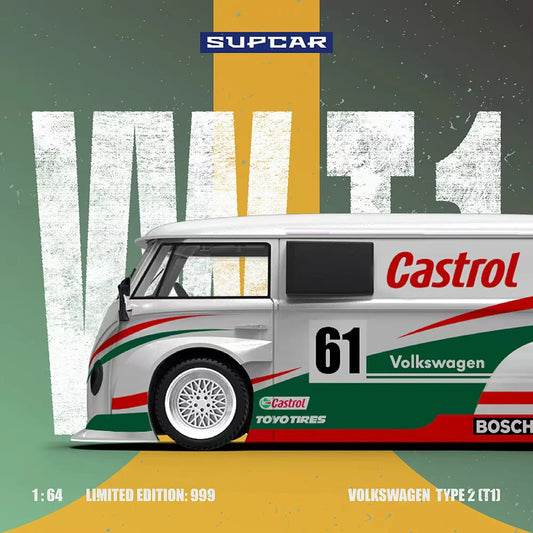 PRE-ORDER Time Micro Volkswagen T1 Castrol No.61 Limited Edition 999 pcs 1:64 Scale Diecast Model