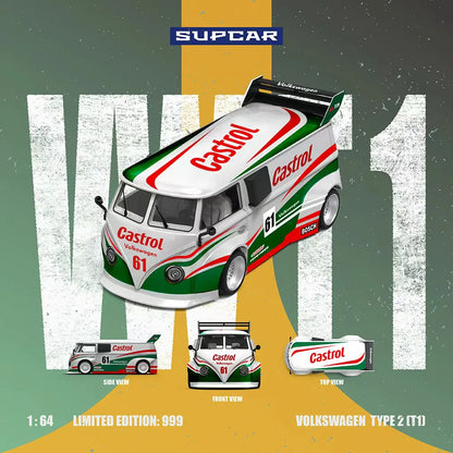 PRE-ORDER Time Micro Volkswagen T1 Castrol No.61 Limited Edition 999 pcs 1:64 Scale Diecast Model