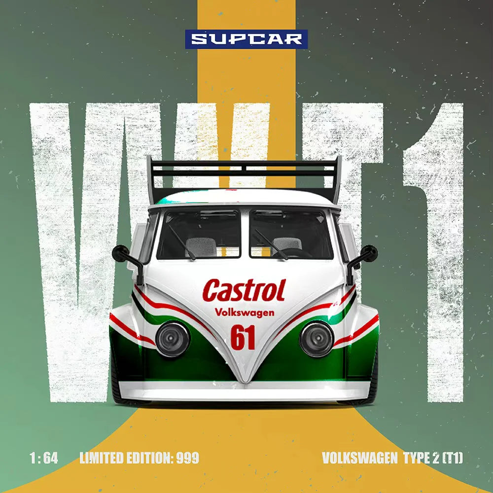 PRE-ORDER Time Micro Volkswagen T1 Castrol No. 61 Limited Edition (999 Pieces), 1:64 Scale