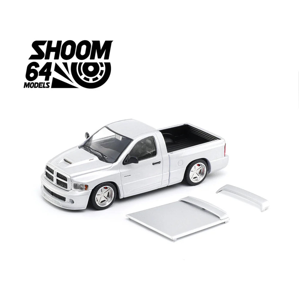 PRE-ORDER SHOOM64 Dodge Ram SRT-10 2003 Silver 1:64 Scale Diecast Model