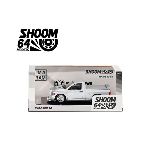 PRE-ORDER SHOOM64 Dodge Ram SRT-10 2003 Silver 1:64 Scale Diecast Model
