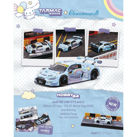 *PRE-ORDER* Audi R8 LMS GT3 EVO II Macau GT Cup FIA GT World Cup 2025 Uno Racing Adderly Fong, 1:64 Scale collectible diecast model at Poketwheels