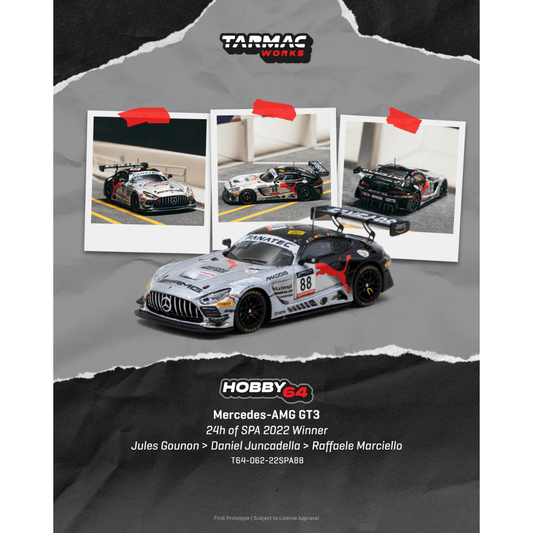 *PRE-ORDER* Mercedes-AMG GT3 24h of SPA 2022 Winner Jules Gounon / Daniel Juncadella / Raffaele Marciello, 1:64 Scale collectible diecast model at Poketwheels