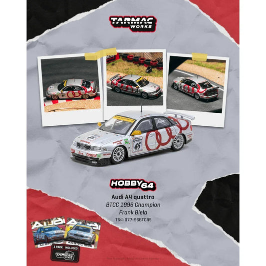 *PRE-ORDER* Audi A4 Quattro BTCC 1996 Champion Frank Biela, 1:64 Scale collectible diecast model at Poketwheels