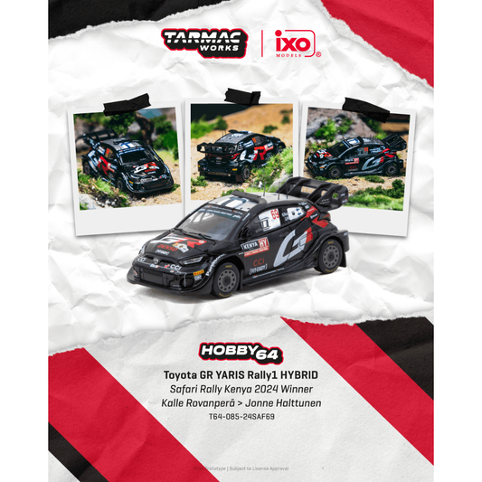 *PRE-ORDER* Toyota GR YARIS Rally1 HYBRID Safari Rally Kenya 2024 Winner Kalle Rovanperä / Jonne Halttunen, 1:64 Scale collectible diecast model at Poketwheels