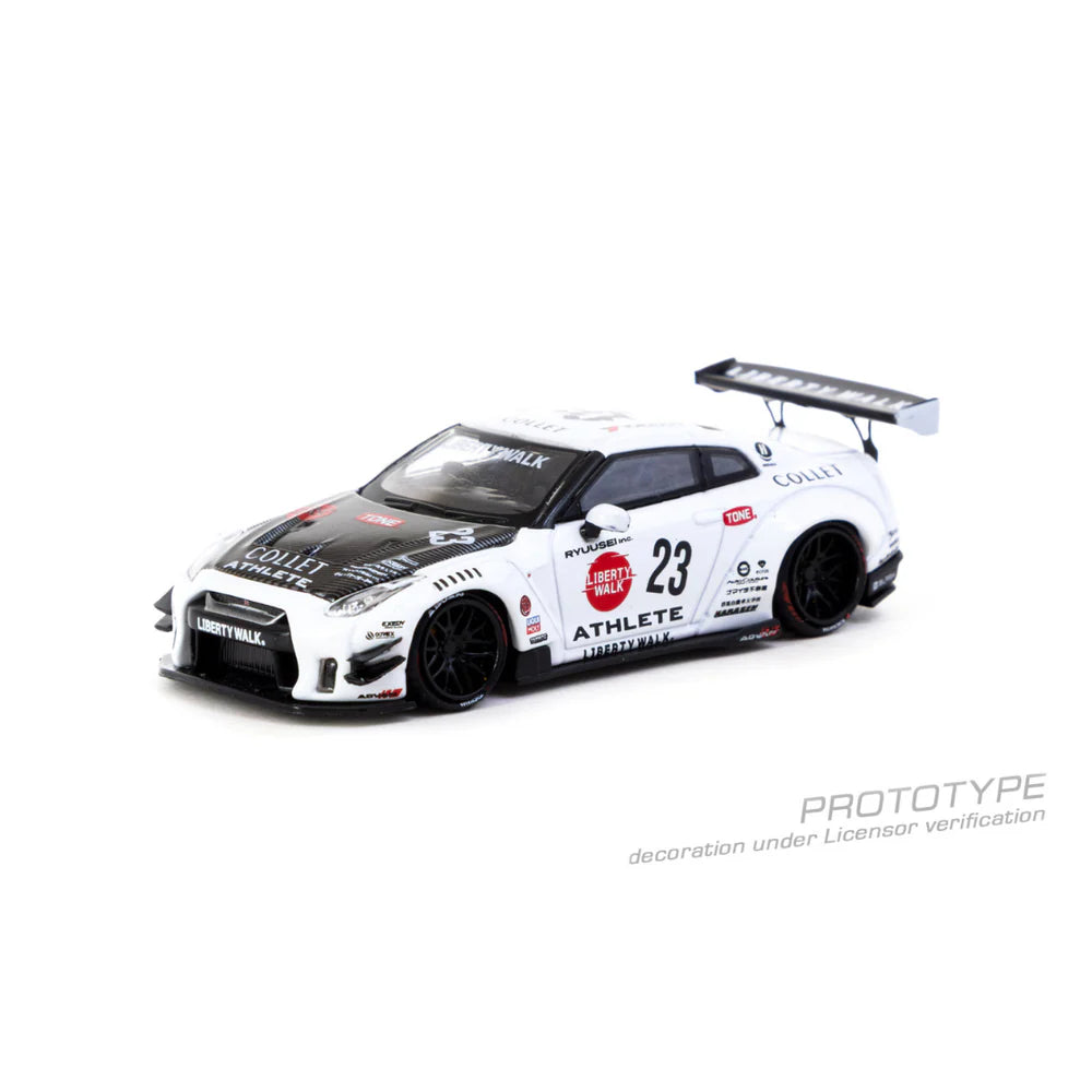 PRE-ORDER | Nissan GT-R R35 Type 2 with Metal Oil Can Packaging 1:64 Scale (White) by Tarmac Works