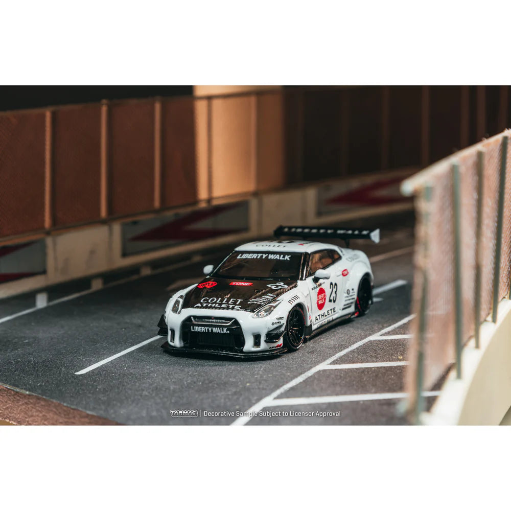 PRE-ORDER | Nissan GT-R R35 Type 2 with Metal Oil Can Packaging 1:64 Scale (White) by Tarmac Works