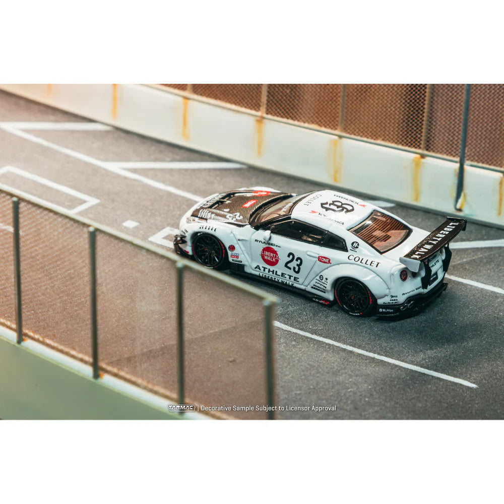 PRE-ORDER | Nissan GT-R R35 Type 2 with Metal Oil Can Packaging 1:64 Scale (White) by Tarmac Works
