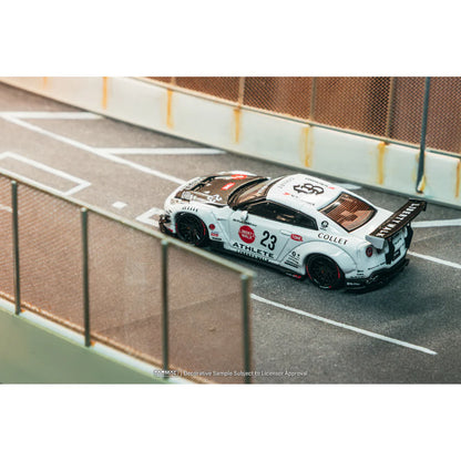 PRE-ORDER | Nissan GT-R R35 Type 2 with Metal Oil Can Packaging 1:64 Scale (White) by Tarmac Works