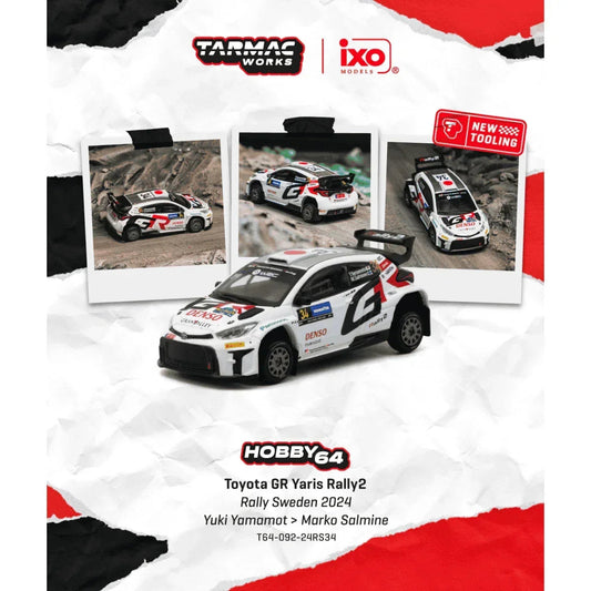 *PRE-ORDER* X iXO Models Toyota GR Yaris Rally2 Sweden 2024 Yuki Yamamoto / Marko Salminen, 1:64 Scale collectible diecast model at Poketwheels
