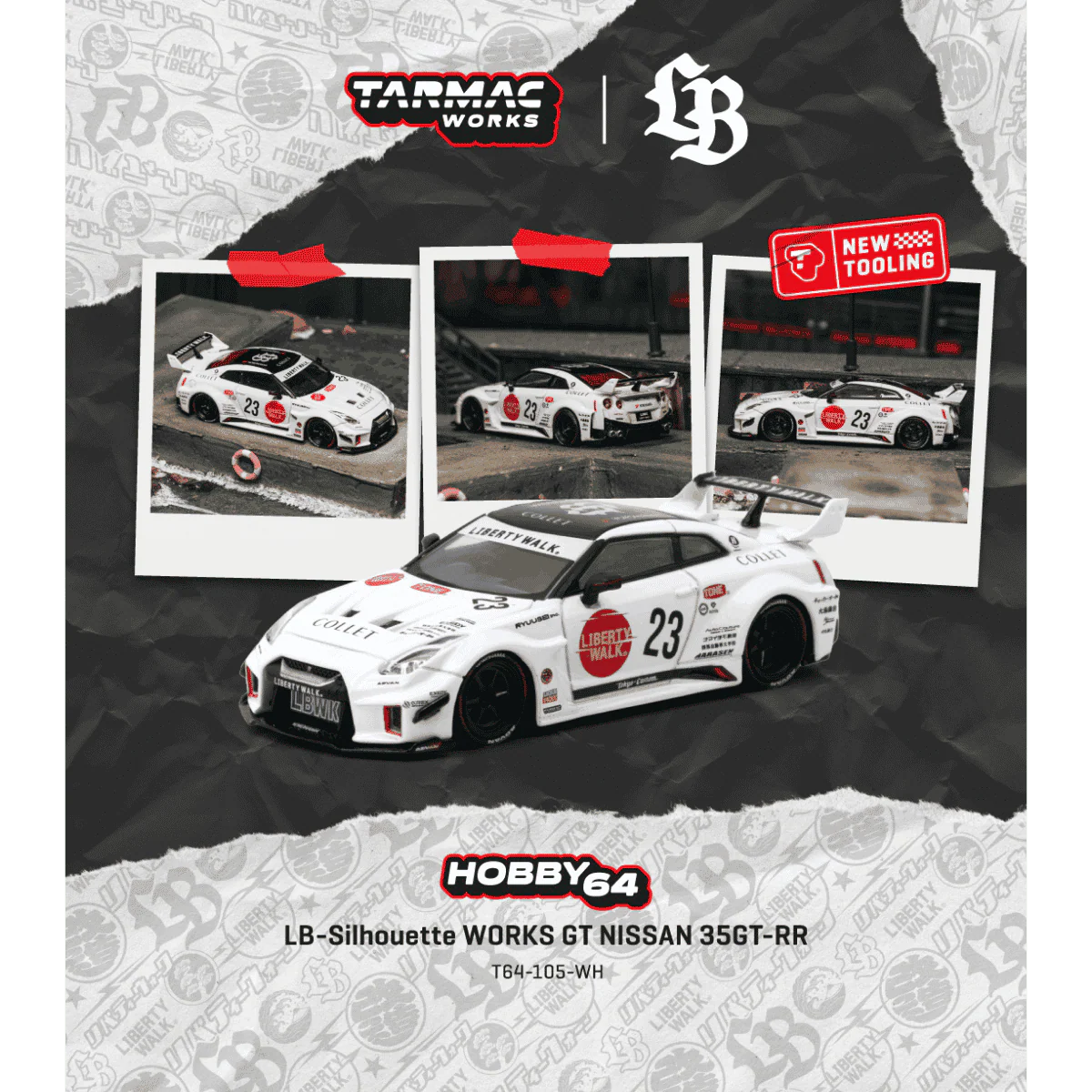 PRE-ORDER | LB-Silhouette Works GT NISSAN 35GT-RR 1:64 Scale (White) by Tarmac Works