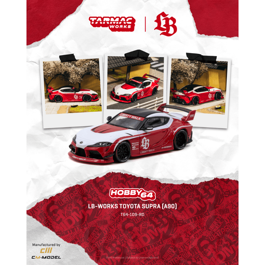 *PRE-ORDER* LB-WORKS TOYOTA SUPRA (A90), 1:64 Scale (Red) collectible diecast model at Poketwheels