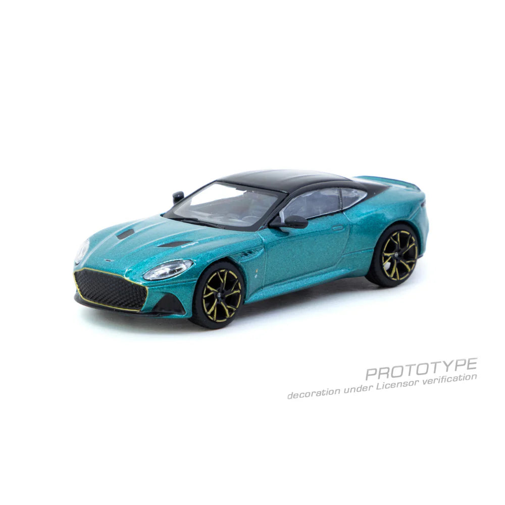 PRE-ORDER Tarmac Works Aston Martin DBS Superleggera Chance of Chase Car, 1:64 Scale (Green Metallic)