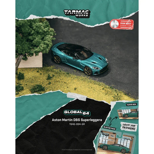 *PRE-ORDER* Aston Martin DBS Superleggera Chance of Chase Car, 1:64 Scale (Green Metallic) collectible diecast model at Poketwheels