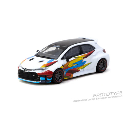 PRE-ORDER | Toyota GR Corolla Widebody (Chance of Chase Car) 1:64 Scale (White) by Tarmac Works