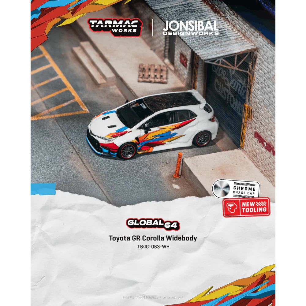 PRE-ORDER | Toyota GR Corolla Widebody (Chance of Chase Car) 1:64 Scale (White) by Tarmac Works