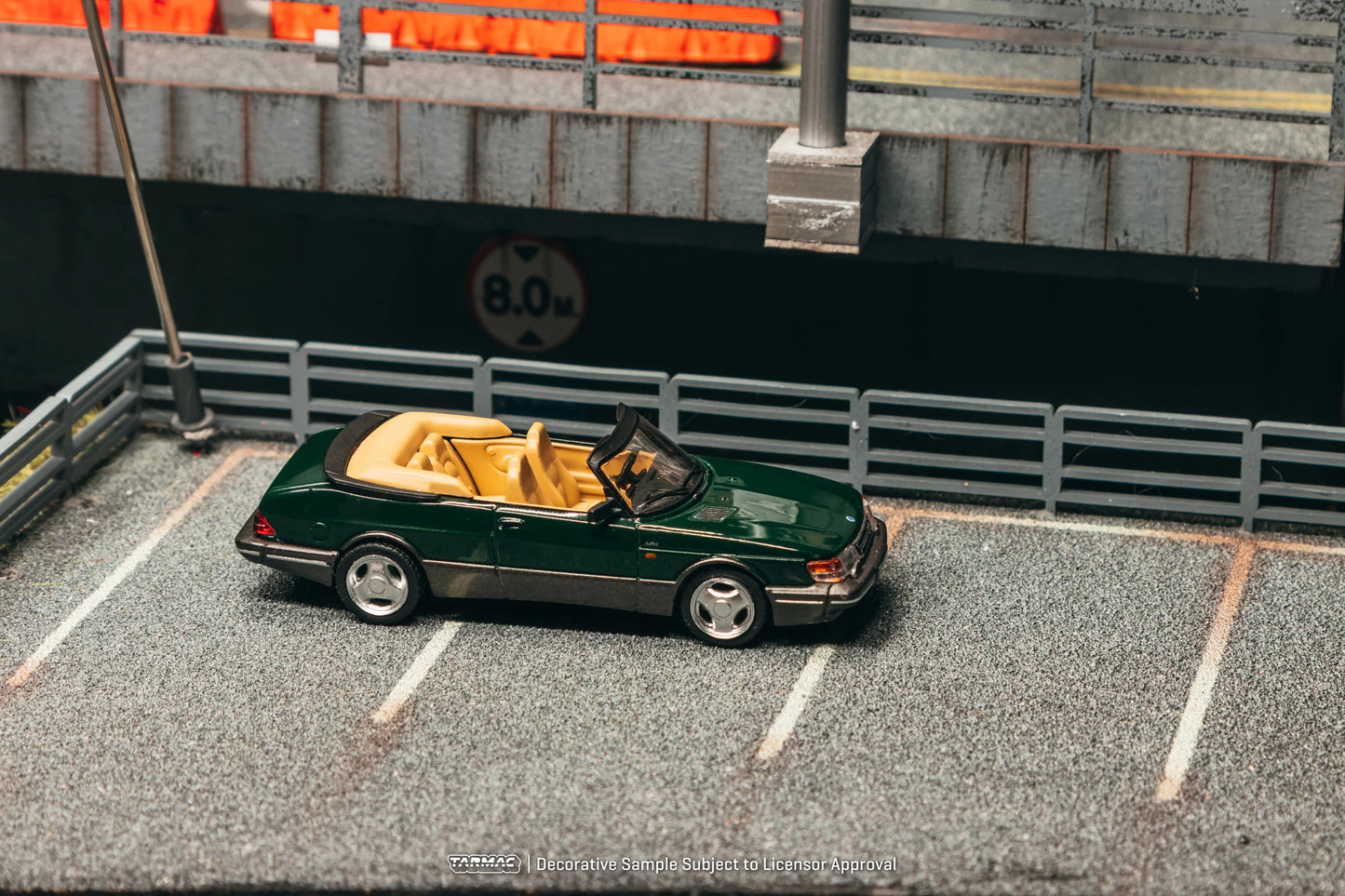 PRE-ORDER Tarmac Works Saab 900 Turbo Convertible Chance of Chase Car, 1:64 Scale (Green)