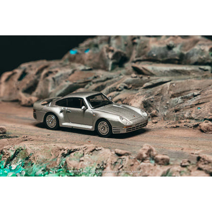 PRE-ORDER | Porsche 959 (Chance of Chase Car) 1:64 Scale (Silver) by Tarmac Works