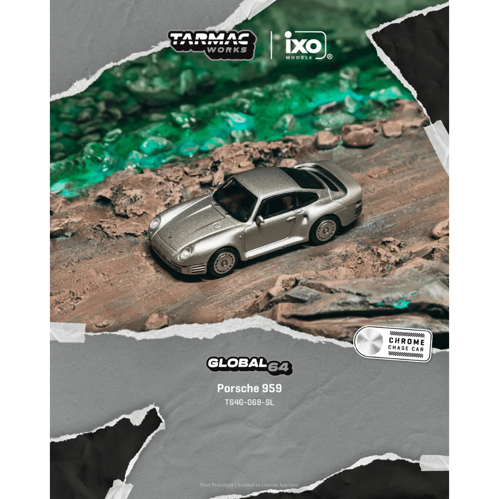 PRE-ORDER | Porsche 959 (Chance of Chase Car) 1:64 Scale (Silver) by Tarmac Works