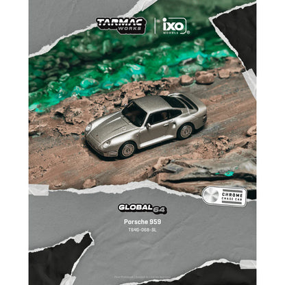 PRE-ORDER | Porsche 959 (Chance of Chase Car) 1:64 Scale (Silver) by Tarmac Works