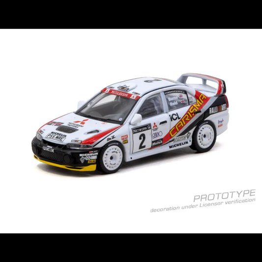 *PRE-ORDER* Mitsubishi Carisma GT Evolution IV RAC Rally 1997 (Chance of Chase Car), 1:64 Scale collectible diecast model at Poketwheels